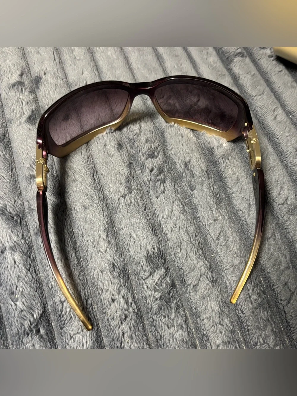 Jimmy Choo Burgundy to Amber Gradient Square Sunglasses